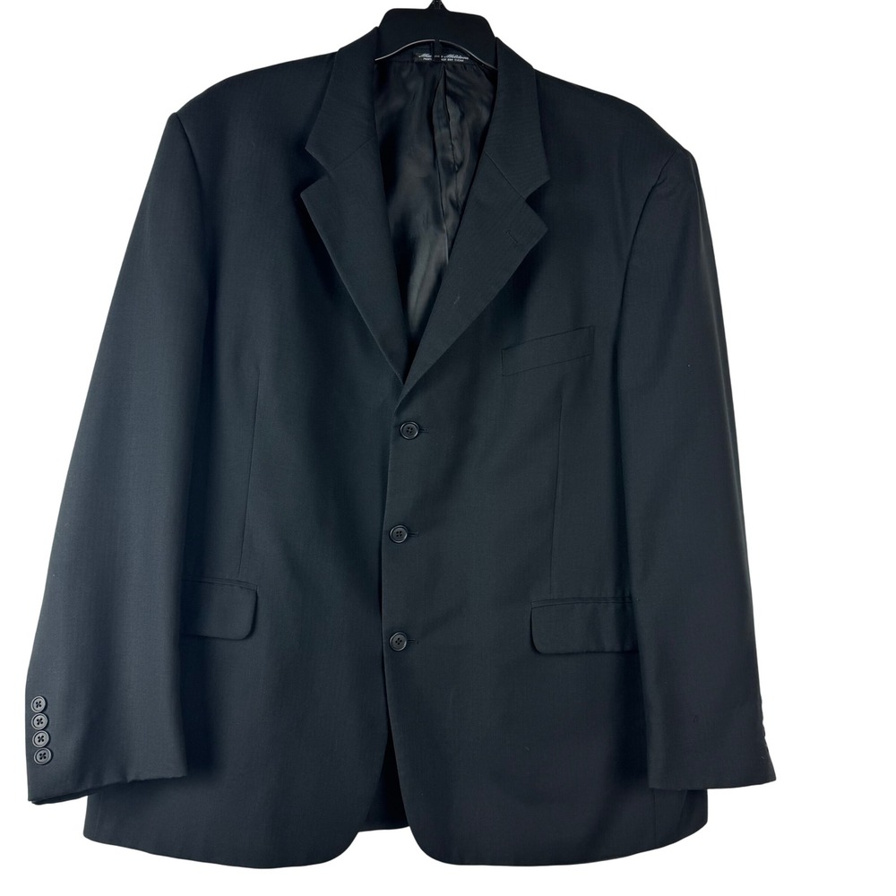 Kilburne and Finch Mens Black Wool‎ Blend Blazer Size 46R Suit Jacket Sport Coat